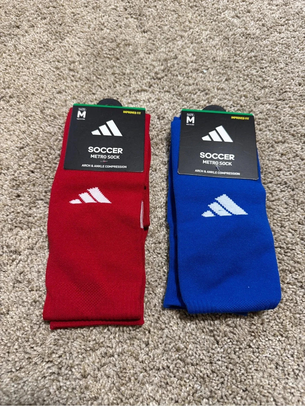2 Pairs Size Medium (5Y-7Y) Adidas Metro 6 Over-the-Calf (OTC) soccer socks